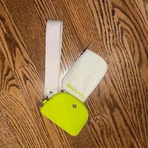 lululemon athletica Neon Yellow and White Wristlet Set